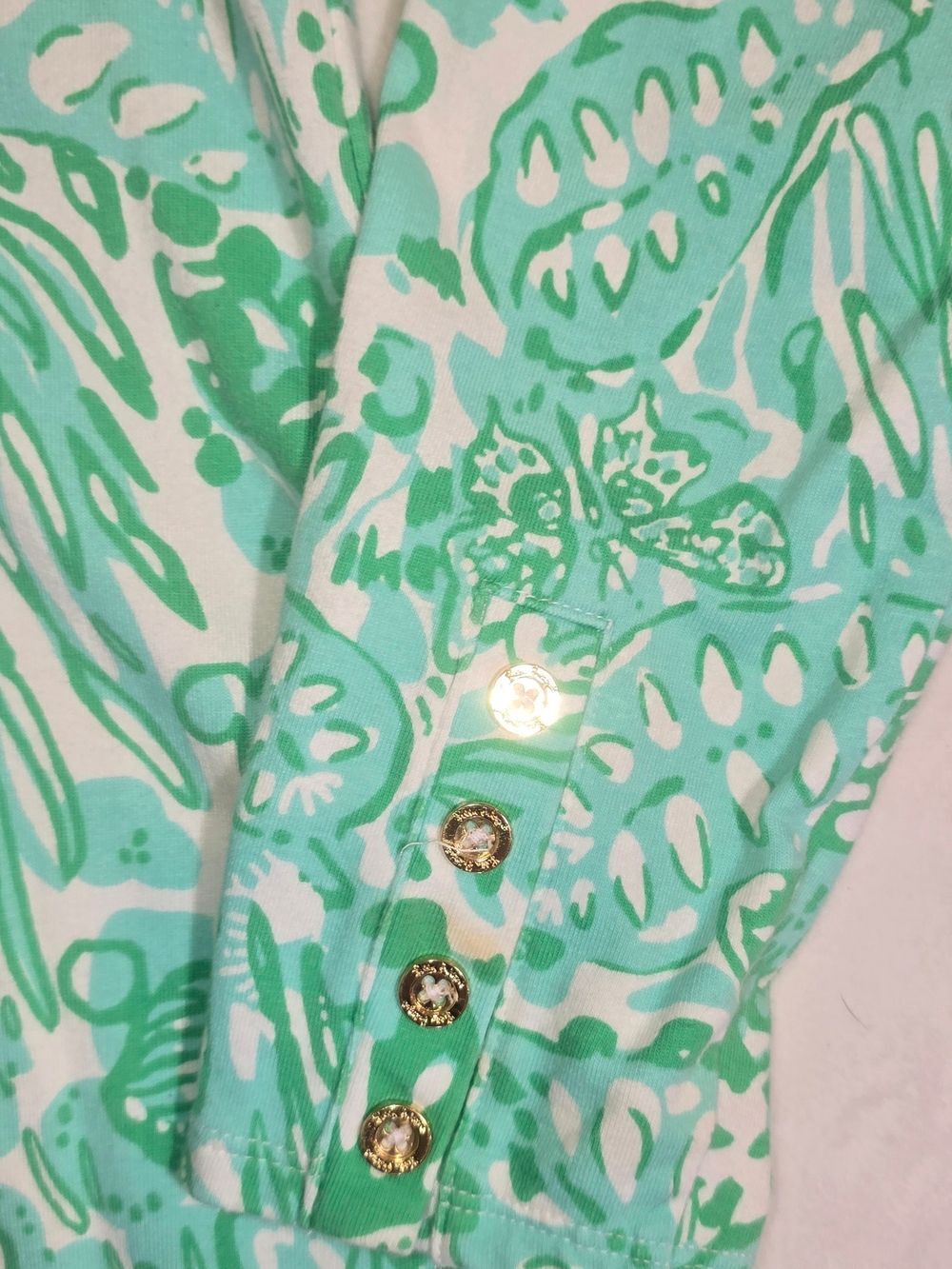 Lilly Pulitzer Hollee V-Neck Dress Green White Toucan Jungle French Terry Small - Picture 4 of 5